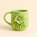 Comfy Homes Ceramic Milk and Coffee Mug | Premium Stoneware Cup for Hot & Cold Beverages | Stylish Brown Modern Design | Perfect for Tea, Milk, Coffee & Gifting (Green)-1