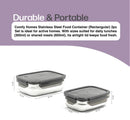 Comfy Homes Stainless Steel Container Set of 2 | Lunch & Storage Box for School, Office | Easy to carry and Durable | 300ml + 600ml-4