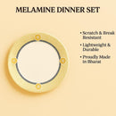 Comfy Homes Round Melamine 41 Pcs Dinner Set | 6 Dinner Plates, 6 Small Plates, 1 Serving Tray, 3 Big Serving Bowls with Lid, 12 Small Bowls, 6 Spoons, 4 Serving Spoons (Rajwada Royale)-8