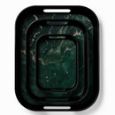 Comfy Homes Durable Multi-Use Premium Printed Rectangular Melamine Serve Ware Set with 3 Trays (Small, Medium & Large) (Sea Breeze)-7