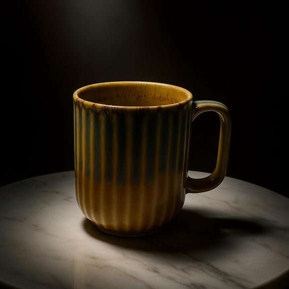 Comfy Homes Ceramic Milk and Coffee Mug | Premium Stoneware Cup for Hot & Cold Beverages | Stylish Brown Modern Design | Perfect for Tea, Milk, Coffee & Gifting (Rustic Yellow)