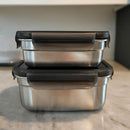 Comfy Homes Stainless Steel Container Set of 2 | Lunch & Storage Box for School, Office | Easy to carry and Durable | 300ml + 600ml-7