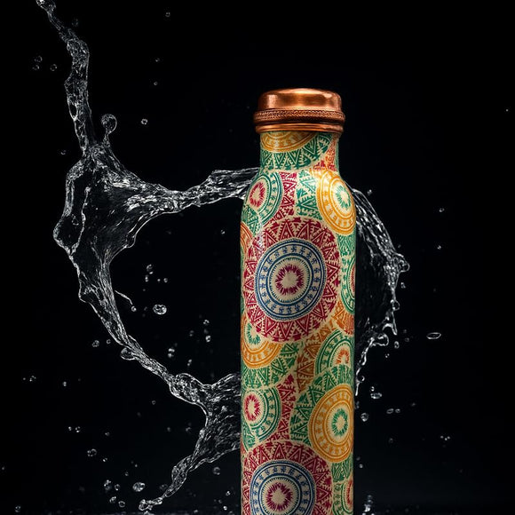 Comfy Homes 100% Copper Water Bottle, 1 Litre | Durable, Leak Proof & Rust Proof | Handicraft Finish & Timeless Luxury Design | Non-Toxic, BPA Free, Boosts Immunity & Yoga Health Benefits (Legacy)