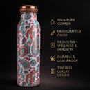 Comfy Homes 100% Copper Water Bottle, 1 Litre | Durable, Leak Proof & Rust Proof | Handicraft Finish & Timeless Luxury Design | Non-Toxic, BPA Free, Boosts Immunity & Yoga Health Benefits (Prestige)-4