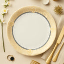 Comfy Homes Round Melamine 41 Pcs Dinner Set | 6 Dinner Plates, 6 Small Plates, 1 Serving Tray, 3 Big Serving Bowls with Lid, 12 Small Bowls, 6 Spoons, 4 Serving Spoons (Rajwada Royale)-4