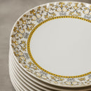 Comfy Homes Round Melamine 41 Pcs Dinner Set | 6 Dinner Plates, 6 Small Plates, 1 Serving Tray, 3 Big Serving Bowls with Lid, 12 Small Bowls, 6 Spoons, 4 Serving Spoons (Amara Luxe)-7