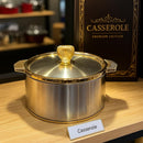 Comfy Homes Inner Stainless Steel Casserole | BPA Free | Food Grade | Easy to Carry | Easy to Store | Chapati | Roti | Curd Maker (Mettalic Yellow (2000Ml) (Set of 1))-3