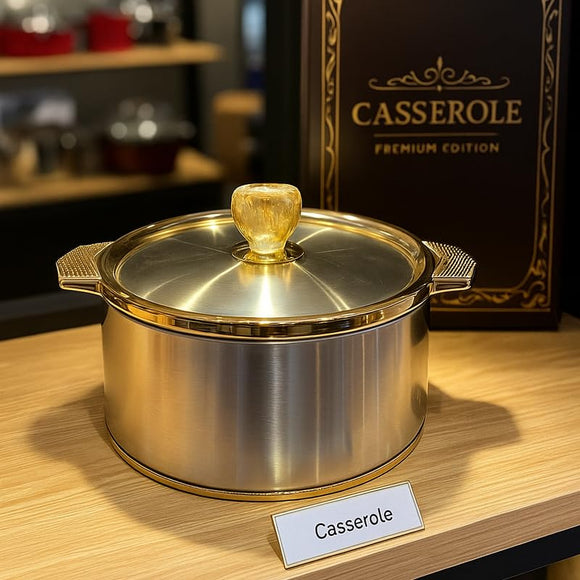 Comfy Homes Inner Stainless Steel Casserole | BPA Free | Food Grade | Easy to Carry | Easy to Store | Chapati | Roti | Curd Maker (Mettalic Yellow (2000Ml) (Set of 1))