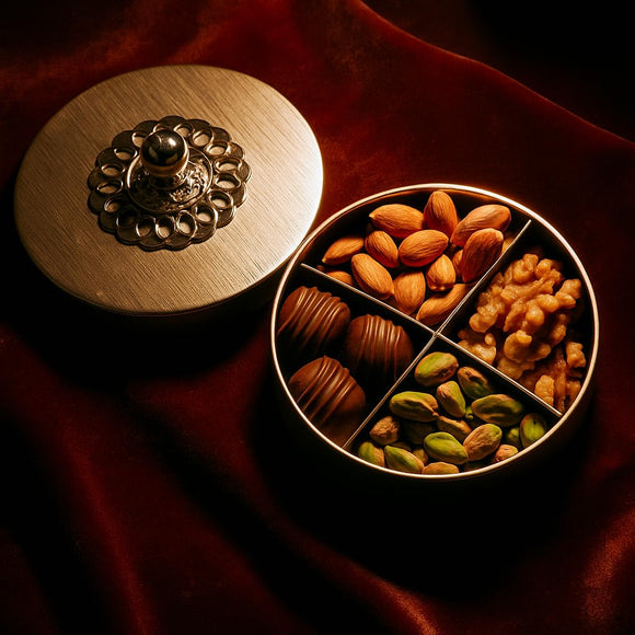 Comfy Homes Mini Multipurpose Candy Set | Elegant Decorative Candy Storage Box for Chocolates, Dry Fruits, Snacks & Sweets | Premium Gifting Box for Home & Festive Return Gifts (Silver)