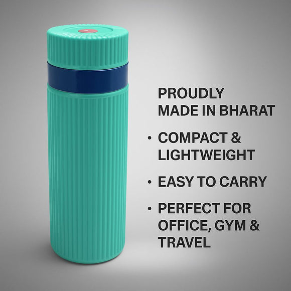 Comfy Homes 500ml Water Bottle | Inner Steel Insulation Keeps Drinks Hot & Cold for Hours | Compact, Lightweight & Leakproof | Ideal for Travel, Office, Gym, School & Outdoor Use (Blue)
