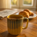 Comfy Homes Ceramic Milk and Coffee Mug | Premium Stoneware Cup for Hot & Cold Beverages | Stylish Brown Modern Design | Perfect for Tea, Milk, Coffee & Gifting (Rustic Yellow)-5