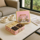 Comfy Homes Multipurpose Container | 4-Section Dry Fruit & Snack Storage Box | Elegant Design Square Shape Dry Food Organizer | Serving Platter & Gift Box for Home & Festive Use (Regal Flora)-6