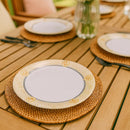 Comfy Homes Round Melamine 41 Pcs Dinner Set | 6 Dinner Plates, 6 Small Plates, 1 Serving Tray, 3 Big Serving Bowls with Lid, 12 Small Bowls, 6 Spoons, 4 Serving Spoons (Rajwada Royale)-3