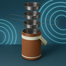 Comfy Homes Hot Pot Tiffin with 4 Stainless Steel Containers | Daily Meal Lunch Box for Office, College, School & Outdoors | Food Grade, Leak-Proof & Easy to Carry (Brown)-6