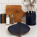 Comfy Homes Ceramic Leaf Serving Platter | Elegant Stoneware Snack & Dinner Plate | Stylish Brown Modern Design | Ideal for Starters, Snacks, Desserts & Parties-5