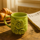 Comfy Homes Ceramic Milk and Coffee Mug | Premium Stoneware Cup for Hot & Cold Beverages | Stylish Brown Modern Design | Perfect for Tea, Milk, Coffee & Gifting (Green)-5