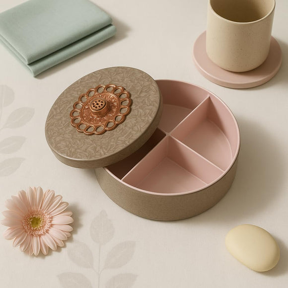 Comfy Homes Mini Multipurpose Candy Set | Elegant Decorative Candy Storage Box for Chocolates, Dry Fruits, Snacks & Sweets | Premium Gifting Box for Home & Festive Return Gifts (Rose Gold)