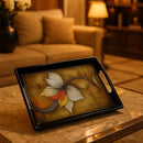 Comfy Homes Durable Multi-Use Premium Printed Rectangular Melamine Serve Ware Set with 3 Trays (Small, Medium & Large) (Royal Bloom)-3