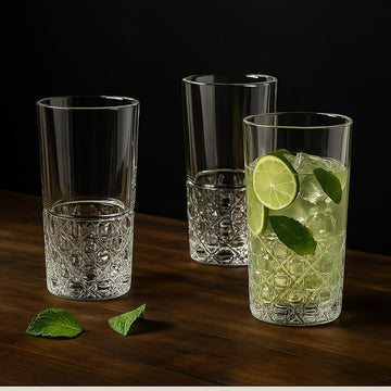 Comfy Homes Premium 300 ml Glass Set, Pack of 6 | Stylish Lead-Free Drinking Glasses for Water, Whiskey, Cocktail, Colddrink & Juice | Elegant Glassware for Home, Bar & Party Use (Flame) - 0
