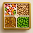 Comfy Homes Multipurpose Container | 4-Section Dry Fruit & Snack Storage Box | Elegant Design Square Shape Dry Food Organizer | Serving Platter & Gift Box for Home & Festive Use (Regal Flora)-3