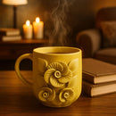 Comfy Homes Ceramic Milk and Coffee Mug | Premium Stoneware Cup for Hot & Cold Beverages | Stylish Brown Modern Design | Perfect for Tea, Milk, Coffee & Gifting (Yellow)-2