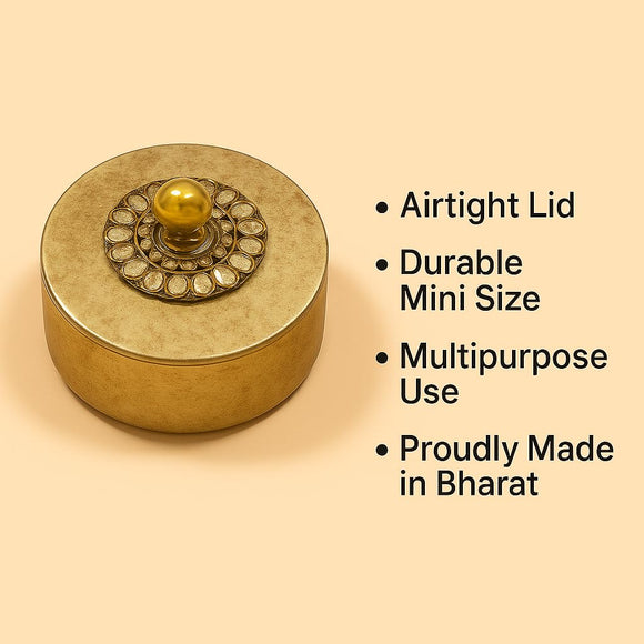 Comfy Homes Mini Multipurpose Candy Set | Elegant Decorative Candy Storage Box for Chocolates, Dry Fruits, Snacks & Sweets | Premium Gifting Box for Home & Festive Return Gifts (Golden)