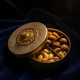 Comfy Homes Mini Multipurpose Candy Set | Elegant Decorative Candy Storage Box for Chocolates, Dry Fruits, Snacks & Sweets | Premium Gifting Box for Home & Festive Return Gifts (Golden) - 0