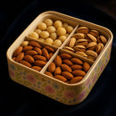 Comfy Homes Multipurpose Container | 4-Section Dry Fruit & Snack Storage Box | Elegant Design Square Shape Dry Food Organizer | Serving Platter & Gift Box for Home & Festive Use (Regenta Flora)-6