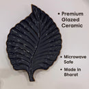 Comfy Homes Ceramic Leaf Serving Platter | Elegant Stoneware Snack & Dinner Plate | Stylish Brown Modern Design | Ideal for Starters, Snacks, Desserts & Parties-7