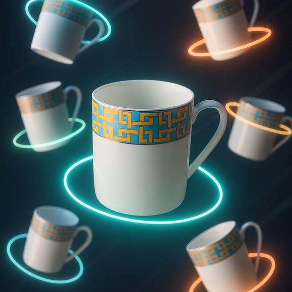 Comfy Homes Bone China Mugs, Set of 6 | Lightweight, Durable, Lead Free, Food Safe, Scratch Resistant with Premium Design | Tea/Chai Cups for Gifting, Home, Office Use & All Occasion (Chique)