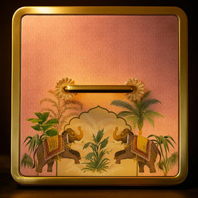 Comfy Homes Multipurpose Container | 4-Section Dry Fruit & Snack Storage Box | Elegant Design Square Shape Dry Food Organizer | Serving Platter & Gift Box for Home & Festive Use (Regal Flora) - 0