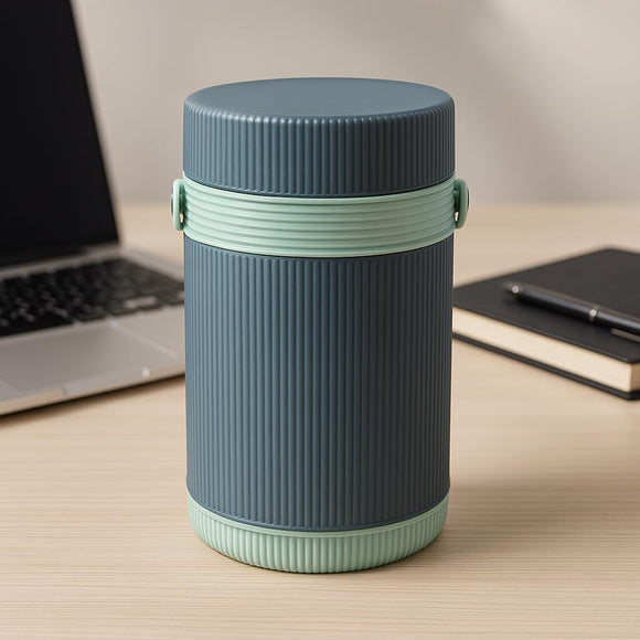 Comfy Homes Hot Pot Tiffin with 4 Stainless Steel Containers | Daily Meal Lunch Box for Office, College, School & Outdoors | Food Grade, Leak-Proof & Easy to Carry (Teal Blue)