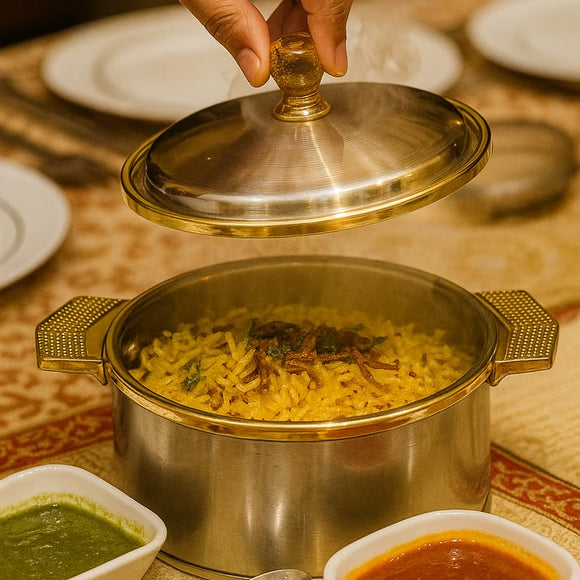 Comfy Homes Inner Stainless Steel Casserole | BPA Free | Food Grade | Easy to Carry | Easy to Store | Chapati | Roti | Curd Maker (Mettalic Yellow (2000Ml) (Set of 1))