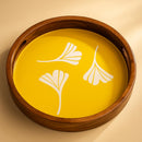 Comfy Homes Wooden Circular Platter | Handcrafted Round Serving Tray | Durable, Food-Safe and Eco-Friendly | Elegant Wooden Plate for Snacks, Fruits, Dry Fruits, Appetizers and Kitchen Decor (Brown)-2