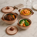 Comfy Homes Set of 3 Casseroles, 1000 2000 3000 ML | Inner Stainless Steel & Outer Plastic Material | BPA Free, Food Grade Hot Pot | Easy to Carry Insulated Roti, Chapati & Kitchen Storage Set(Peach)-4