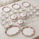 Comfy Homes 41 Pcs Melamine Dinner Set | Round Design with Dinner Plates, Small Plates, Serving Tray, Bowls with Lids, Spoons & Serving Spoons | Unbreakable & Lightweight Dinnerware (Colourful Garden)-1