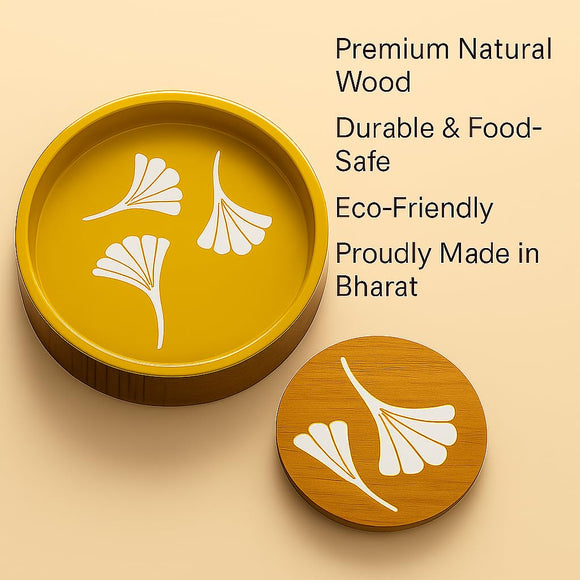 Comfy Homes Wooden Circular Platter | Handcrafted Round Serving Tray | Durable, Food-Safe and Eco-Friendly | Elegant Wooden Plate for Snacks, Fruits, Dry Fruits, Appetizers and Kitchen Decor (Brown)