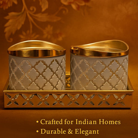 Comfy Homes 2 in 1 Revolving Dry Fruit & Snack Storage Box | 2-Section Multi-Purpose Jar Container | Square Shape Dry Food Organizer, Serving Platter & Gift Box for Home & Festive Use (Serene Blue)