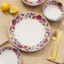 Comfy Homes 41 Pcs Melamine Dinner Set | Round Design with Dinner Plates, Small Plates, Serving Tray, Bowls with Lids, Spoons & Serving Spoons | Unbreakable & Lightweight Dinnerware (Colourful Garden)-7