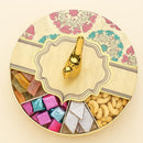 Comfy Homes Dry Fruit Container Collection | Dry Food Storage Box I Gifting Use I Multi-Purpose Box I Serving Platter with 4 section (White Garden)-3