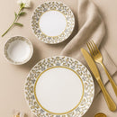 Comfy Homes Round Melamine 41 Pcs Dinner Set | 6 Dinner Plates, 6 Small Plates, 1 Serving Tray, 3 Big Serving Bowls with Lid, 12 Small Bowls, 6 Spoons, 4 Serving Spoons (Amara Luxe)-6