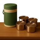 Comfy Homes Hot Pot Tiffin with 4 Stainless Steel Containers | Daily Meal Lunch Box for Office, College, School & Outdoors | Food Grade, Leak-Proof & Easy to Carry  (Green)-1