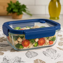 Comfy Homes Collapsible Silicone Container Set | Lunch & Storage Box for School, Office | Easy to carry and Durable (Glass (Sillicone Cover), Set of 1) (640ml)-1