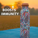 Comfy Homes 100% Copper Water Bottle, 1 Litre | Durable, Leak Proof & Rust Proof | Handicraft Finish & Timeless Luxury Design | Non-Toxic, BPA Free, Boosts Immunity & Yoga Health Benefits (Prestige)-7