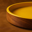 Comfy Homes Wooden Circular Platter | Handcrafted Round Serving Tray | Durable, Food-Safe and Eco-Friendly | Elegant Wooden Plate for Snacks, Fruits, Dry Fruits, Appetizers and Kitchen Decor (Brown)-3