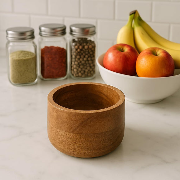 Comfy Homes Wooden Peanut Bowl | Natural Wood Serving Bowl | Snack Bowl for Peanuts, Nuts, Dry Fruits and Snacks | Eco-Friendly, Rustic Kitchenware (Brown)