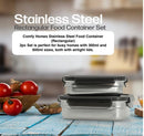 Comfy Homes Stainless Steel Container Set of 2 | Lunch & Storage Box for School, Office | Easy to carry and Durable | 300ml + 600ml-6