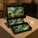 Comfy Homes Durable Multi-Use Premium Printed Rectangular Melamine Serve Ware Set with 3 Trays (Small, Medium & Large) (Mystery Breeze)-5