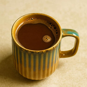 Comfy Homes Ceramic Milk and Coffee Mug | Premium Stoneware Cup for Hot & Cold Beverages | Stylish Brown Modern Design | Perfect for Tea, Milk, Coffee & Gifting (Rustic Yellow) - 0