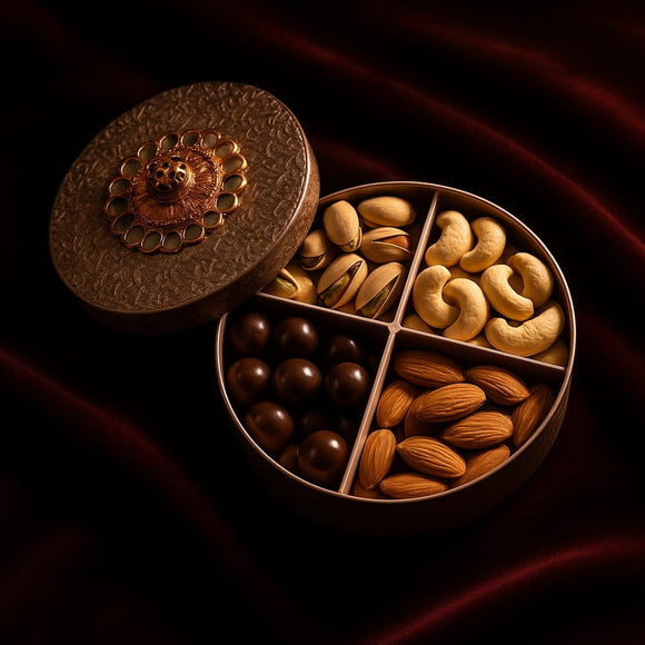 Comfy Homes Mini Multipurpose Candy Set | Elegant Decorative Candy Storage Box for Chocolates, Dry Fruits, Snacks & Sweets | Premium Gifting Box for Home & Festive Return Gifts (Rose Gold)